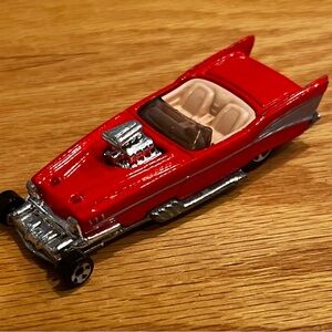 Sleek Red Toy Car with Silver Detailing
